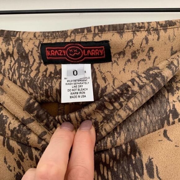 Krazy Larry NWOT snake skin animal print Legging Size 0 - Picture 3 of 6